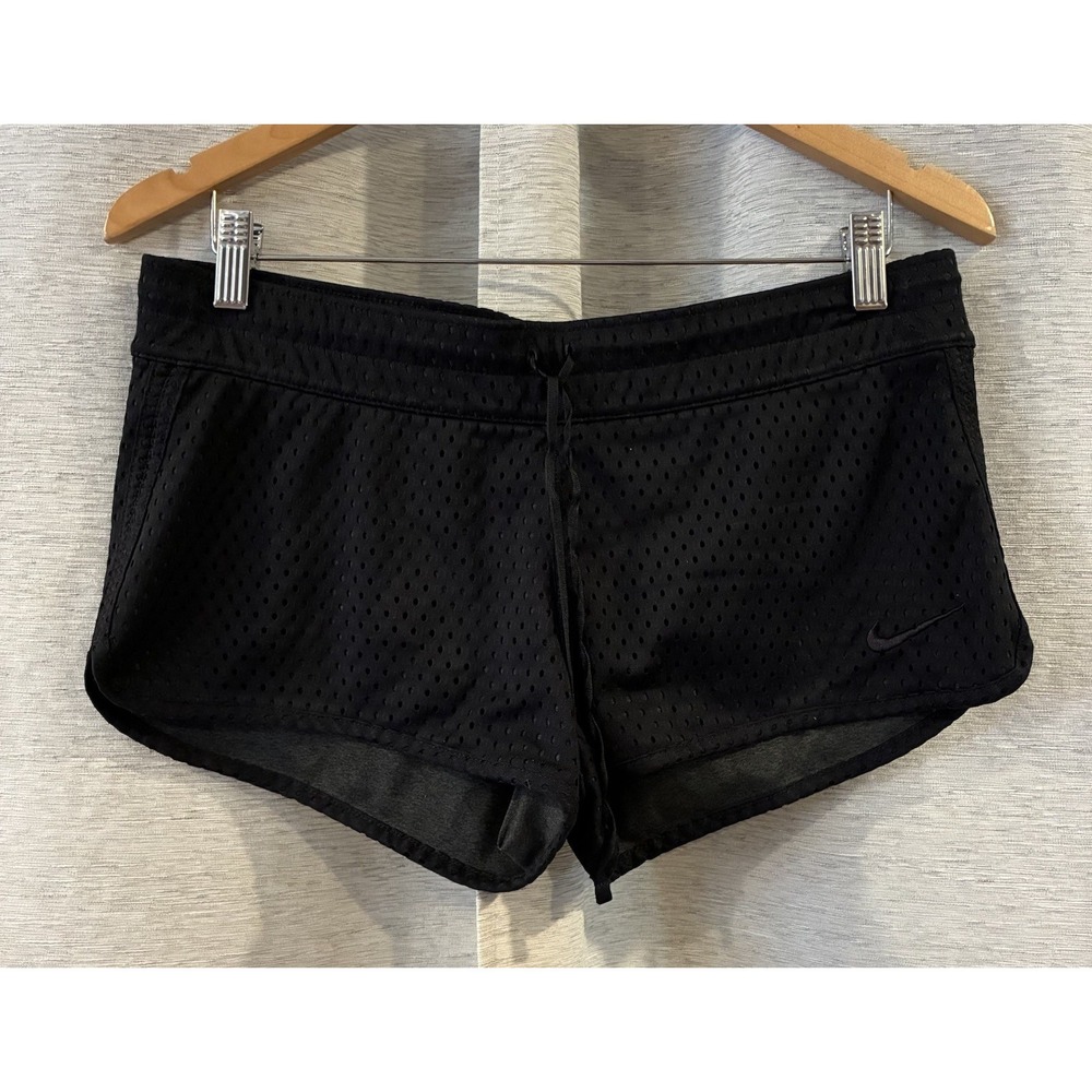 Nike Shorts Womens Black Mesh Running Training Reversible Gym Athletic